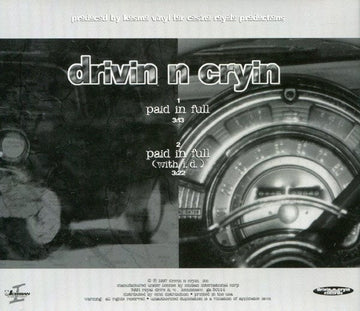 Drivin' N' Cryin' : Paid In Full (CD, Single, Promo)