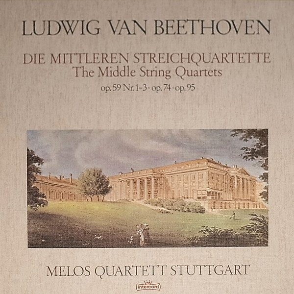 Ludwig van Beethoven, Melos Quartett : Die Mittleren Streichquartette Op. 59 Nr.1-3  Op.74  Op.95 (4xLP, RE)