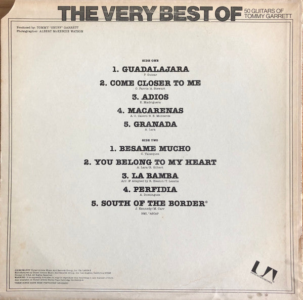 The 50 Guitars Of Tommy Garrett : The Very Best Of - 50 Guitars Go South Of The Border (LP, Comp)
