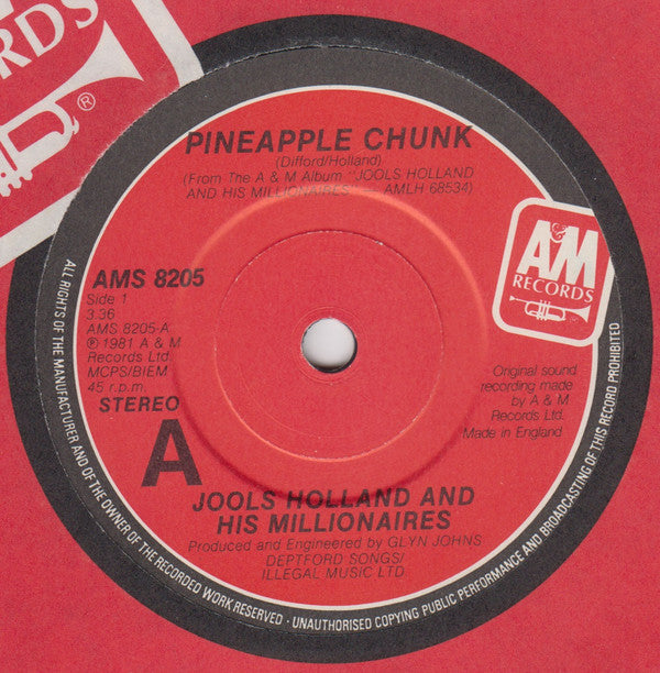Jools Holland And His Millionaires : Pineapple Chunk (7")
