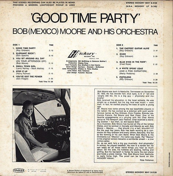 Bob Moore And His Orchestra : Good Time Party (LP, Album)