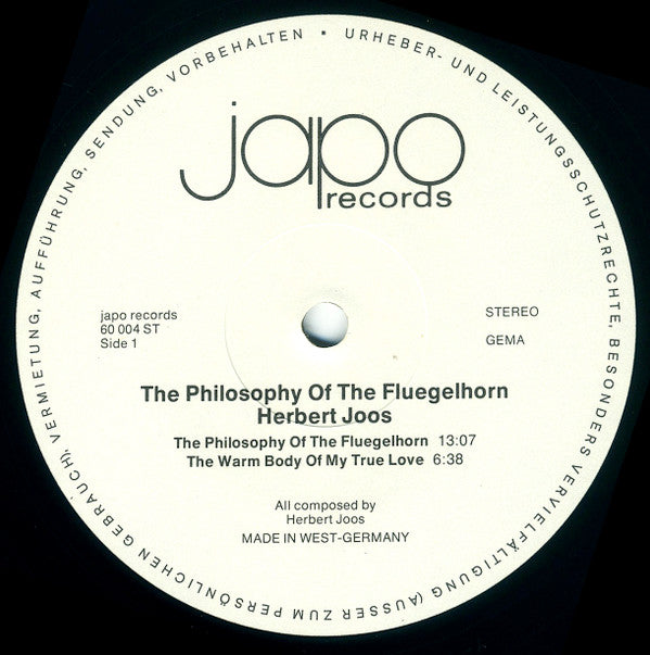 Herbert Joos : The Philosophy Of The Fluegelhorn (LP, Album)