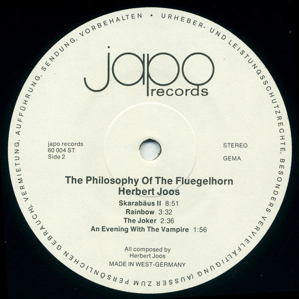 Herbert Joos : The Philosophy Of The Fluegelhorn (LP, Album)