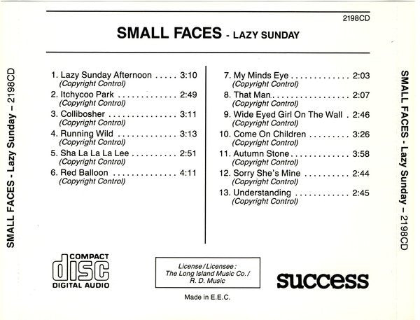 Small Faces : Lazy Sunday (CD, Comp)