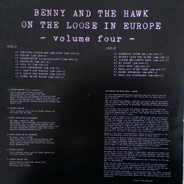 Benny Carter And  Coleman Hawkins : Benny And The Hawk On The Loose In Europe Vol.4 (LP, Comp)