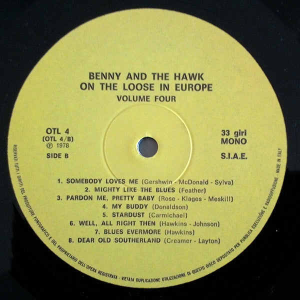 Benny Carter And  Coleman Hawkins : Benny And The Hawk On The Loose In Europe Vol.4 (LP, Comp)
