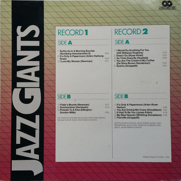 Stéphane Grappelli, Slam Stewart, Johnny Guarnieri, Jimmy Shirley, Joe Newman, Hank Jones, George Duvivier, Alan Dawson : Jazz Giants (2xLP, Comp, Gat)