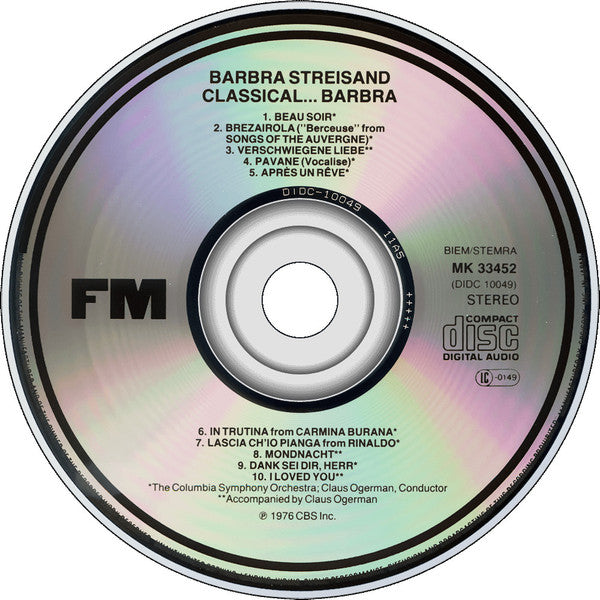 Barbra Streisand : Classical... Barbra (CD, Album)
