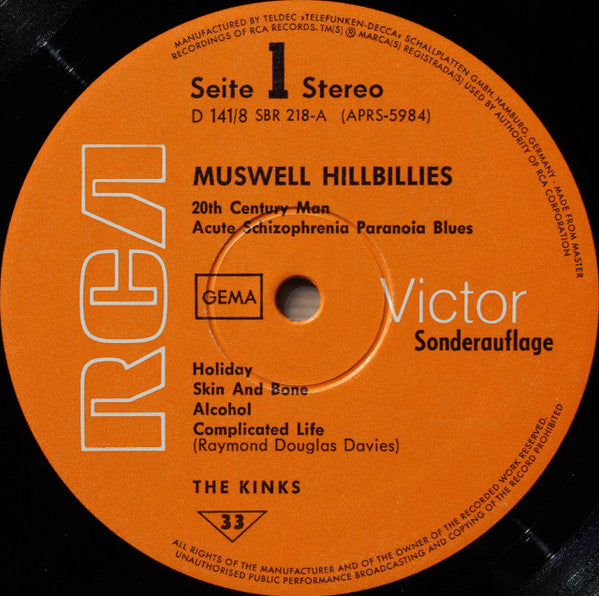 The Kinks : Muswell Hillbillies (LP, Album, Gat)