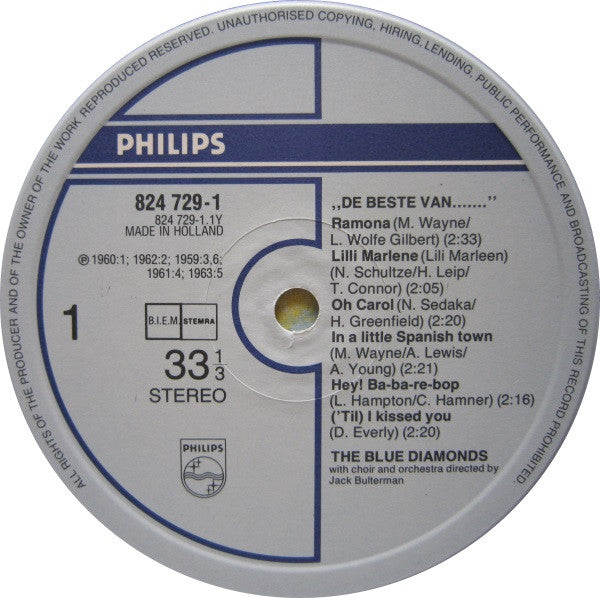 The Blue Diamonds : De Beste Van (LP, Comp)