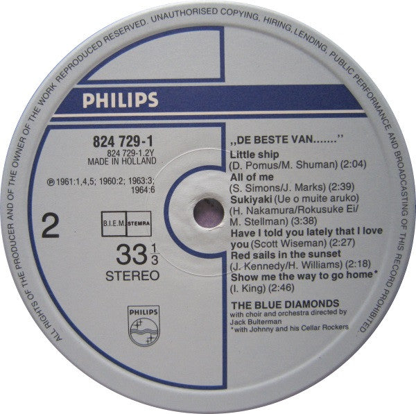 The Blue Diamonds : De Beste Van (LP, Comp)