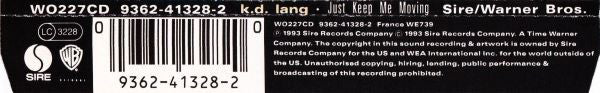 k.d. lang : Just Keep Me Moving (CD, Single)
