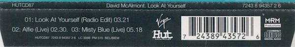 David McAlmont : Look At Yourself (CD, Single)