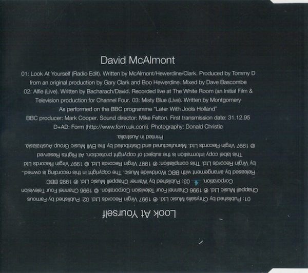 David McAlmont : Look At Yourself (CD, Single)