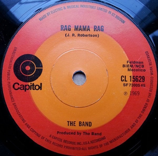 The Band : Rag Mama Rag (7", Single, RP, Sol)