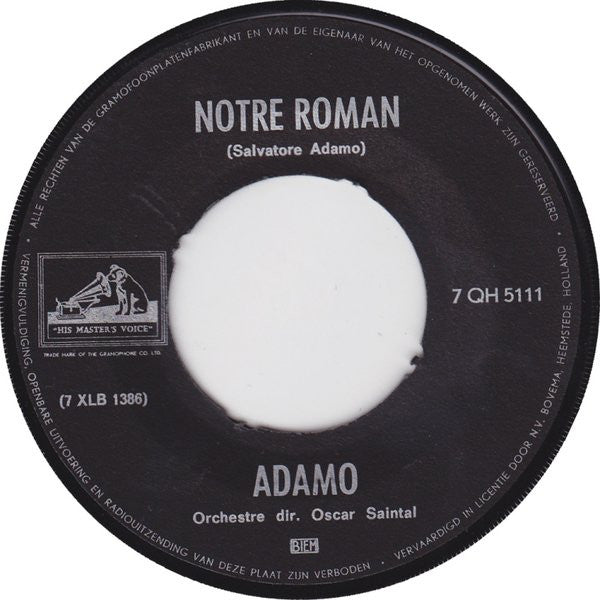 Adamo : Notre Roman (7", Single)