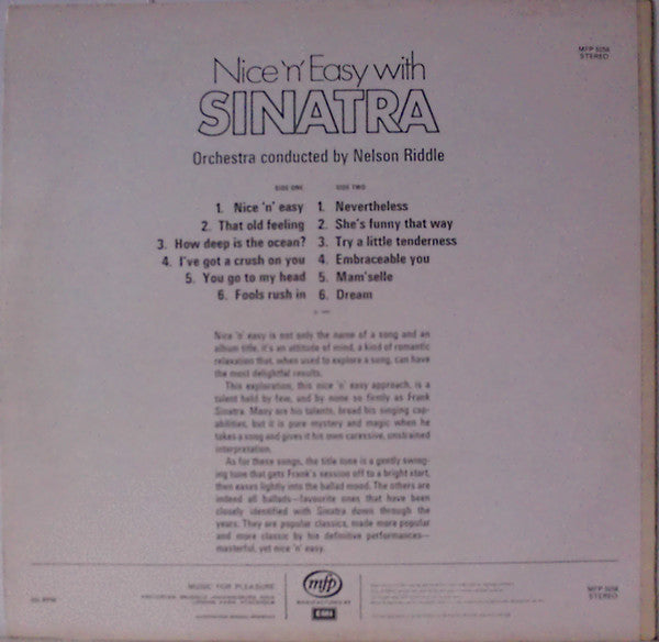 Frank Sinatra : Nice 'n' Easy (LP, Album, RE, Tar)
