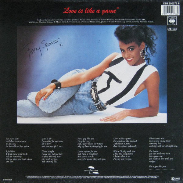 Tracy Spencer : Love Is Like A Game (12", Maxi)