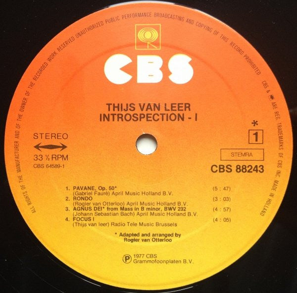 Thijs van Leer : Introspection Album 1 & 2 (2xLP, Album, Comp)