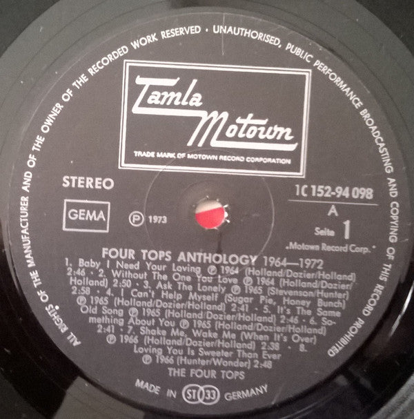Four Tops : Anthology 1964-72 (2xLP, Comp)