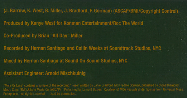 Shyne : More Or Less (12", Gre)