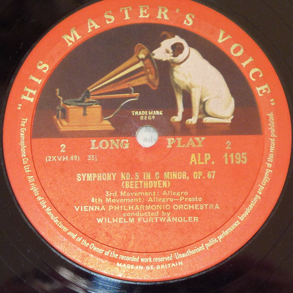 Wilhelm Furtwängler, Wiener Philharmoniker - Ludwig van Beethoven : Symphony Nº 5 (LP, Mono)