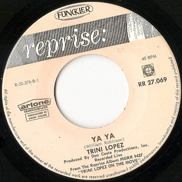 Trini Lopez : Ya Ya / Cuando Calienta El Sol (7", Single)