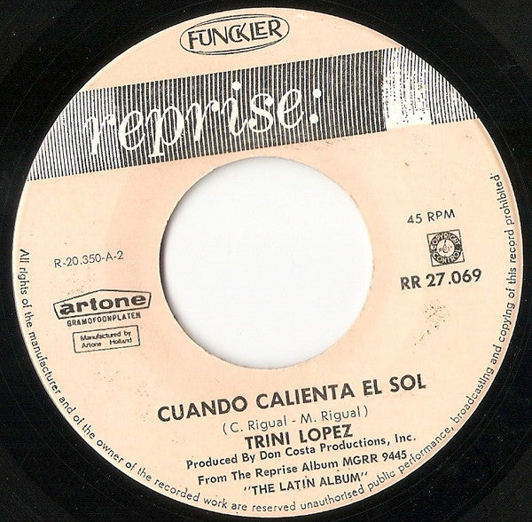 Trini Lopez : Ya Ya / Cuando Calienta El Sol (7", Single)