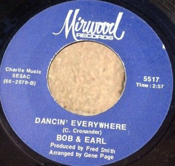 Bob & Earl : Baby, It's Over / Dancin' Everywhere (7", Single)