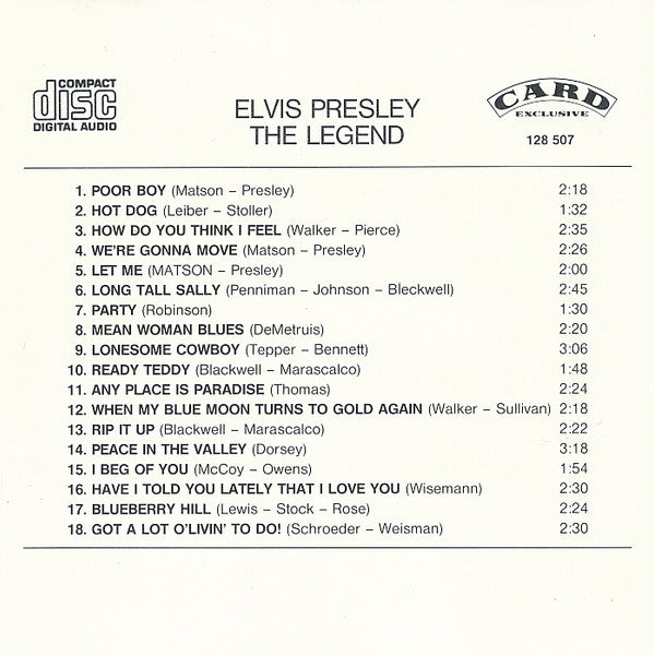 Elvis Presley : The Legend (CD, Comp)