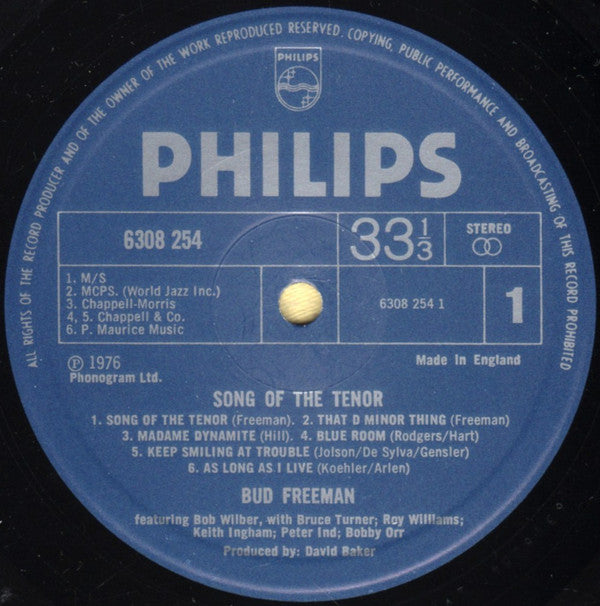 Bud Freeman : Song Of The Tenor (LP)