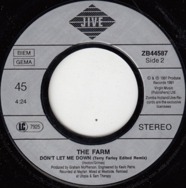 The Farm : Don't Let Me Down (7", Single)