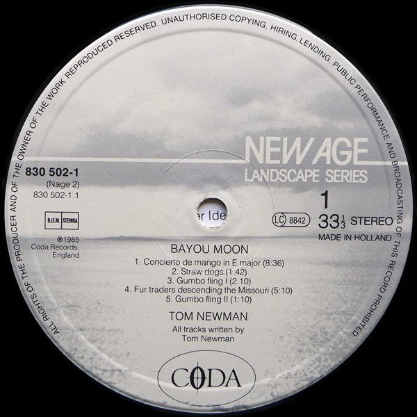 Tom Newman (2) : Bayou Moon (LP, Album)