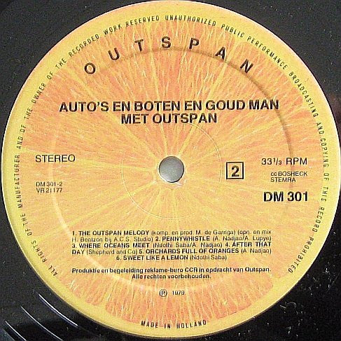 No Artist : Auto's En Boten En Goud Man Met Outspan (LP)