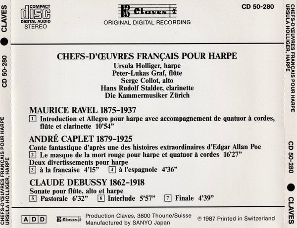 Ursula Holliger, Claude Debussy, Maurice Ravel, André Caplet : Französische Meisterwerke Für Harfe - Chefs-D'Œuvres Français Pour Harpe (CD)