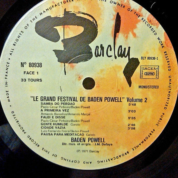 Baden Powell : Le Grand Festival De Baden Powell (2xLP, Comp, Gat)