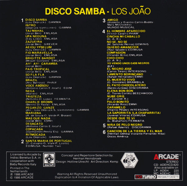 Los João : Disco Samba (CD)