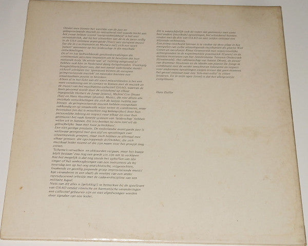 Oaao : Improvisaties (LP, Album, Gat)