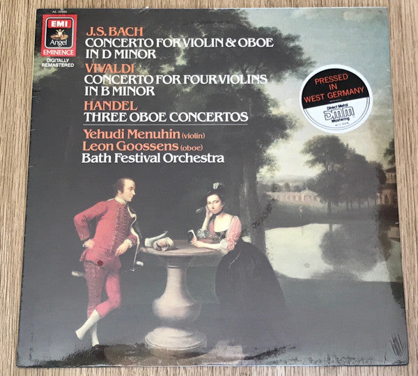 Johann Sebastian Bach / Antonio Vivaldi / Georg Friedrich Händel - Yehudi Menuhin, Leon Goossens, Bath Festival Orchestra : Concerto For Violin & Oboe In D Minor / Concerto For Four Violins In B Minor / Three Oboe Concertos (LP, RM)