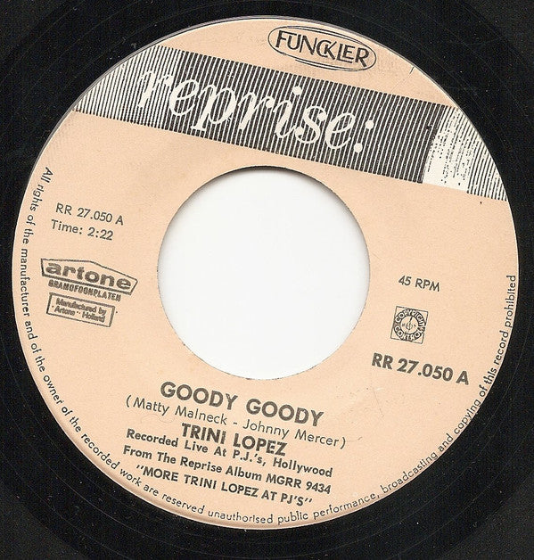 Trini Lopez : Goody Goody (7", Single)