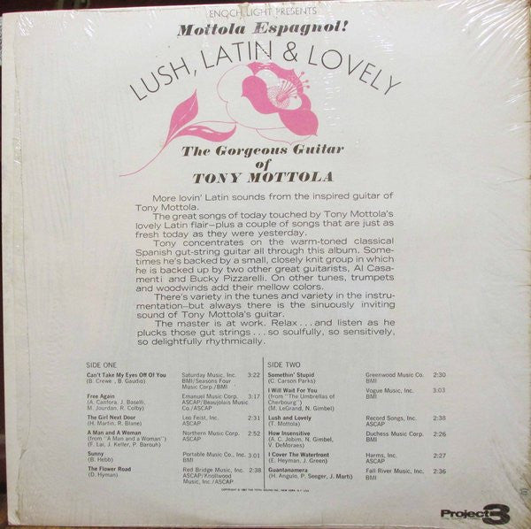 Tony Mottola : Lush, Latin & Lovely (LP, Album)