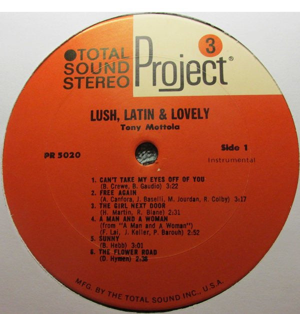 Tony Mottola : Lush, Latin & Lovely (LP, Album)