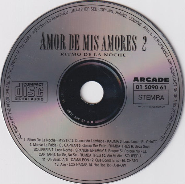 Various : Amor De Mis Amores 2: Ritmo De La Noche (CD, Album, Comp)