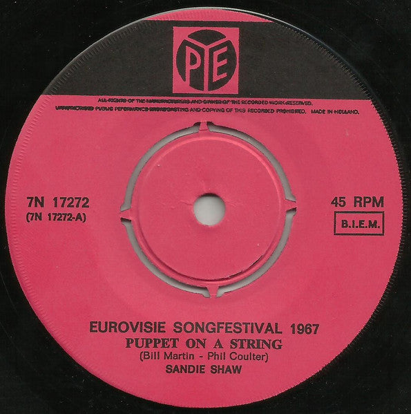 Sandie Shaw : Puppet On A String / Had A Dream Last Night (7", Single, Pus)