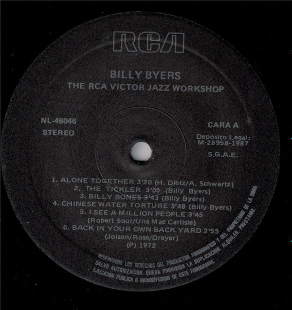 Billy Byers : The Jazz Workshop (LP, Album, RE)