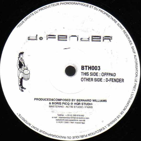 Bernard Williams & Boris Picq : D-fender (12")