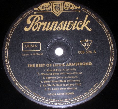 Louis Armstrong : The Best Of Louis Armstrong (LP, Comp)