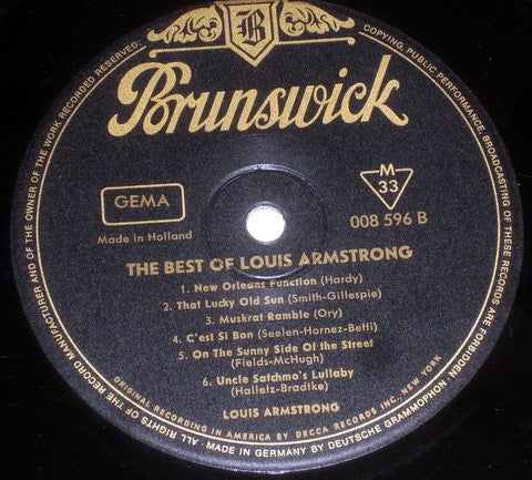 Louis Armstrong : The Best Of Louis Armstrong (LP, Comp)