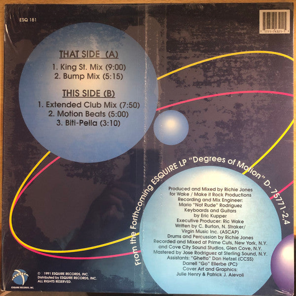 Degrees Of Motion Featuring Biti* : Do You Want It Right Now (12")