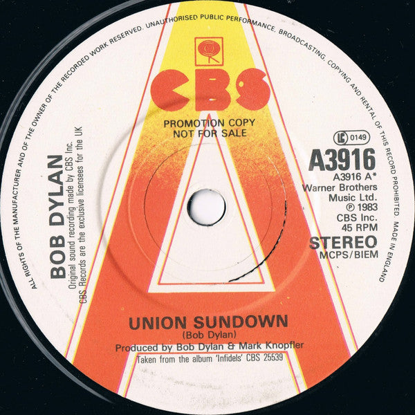 Bob Dylan : Union Sundown (7", Single, Promo)